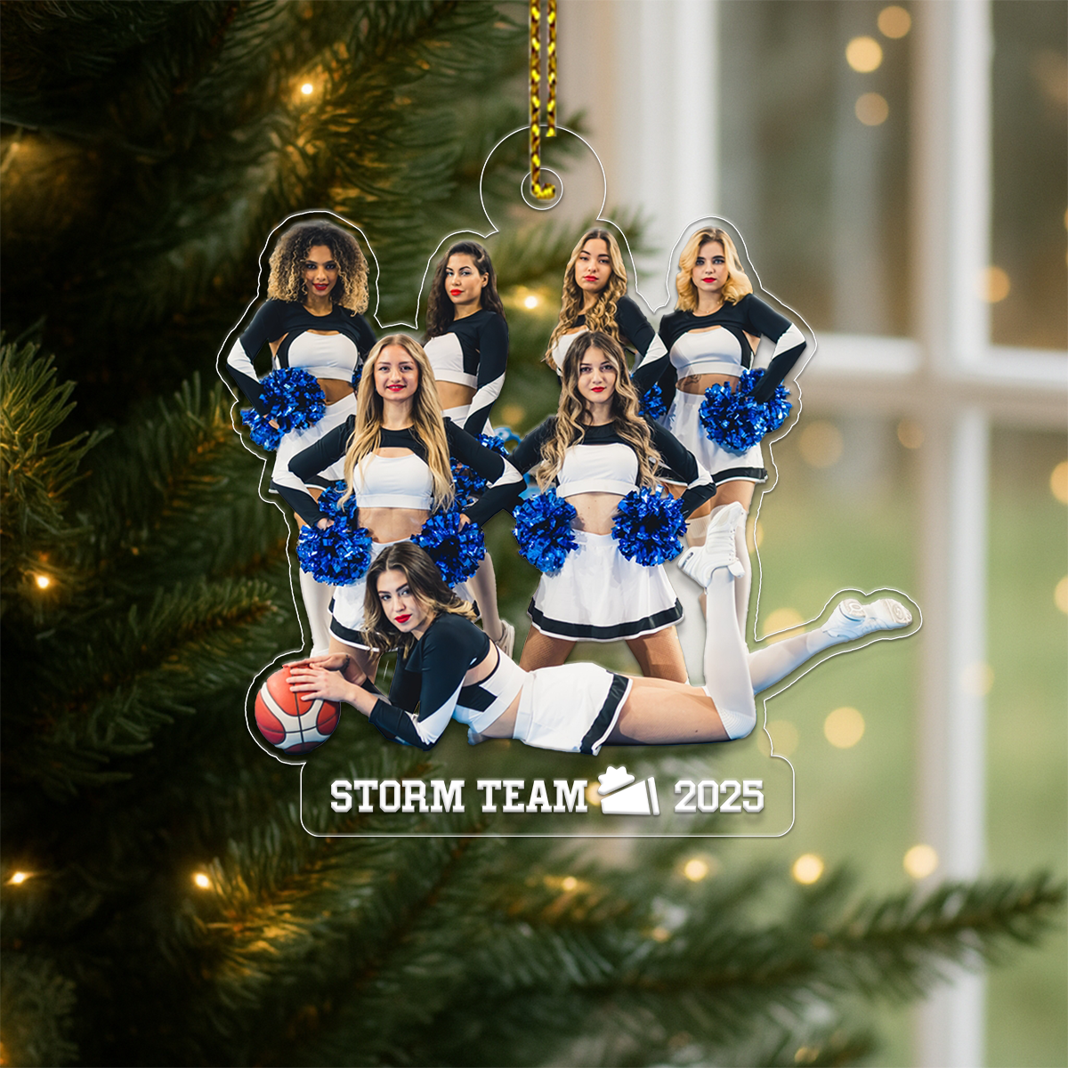 Custom Photo Cheerlead Team Acrylic Ornament Christmas Gift