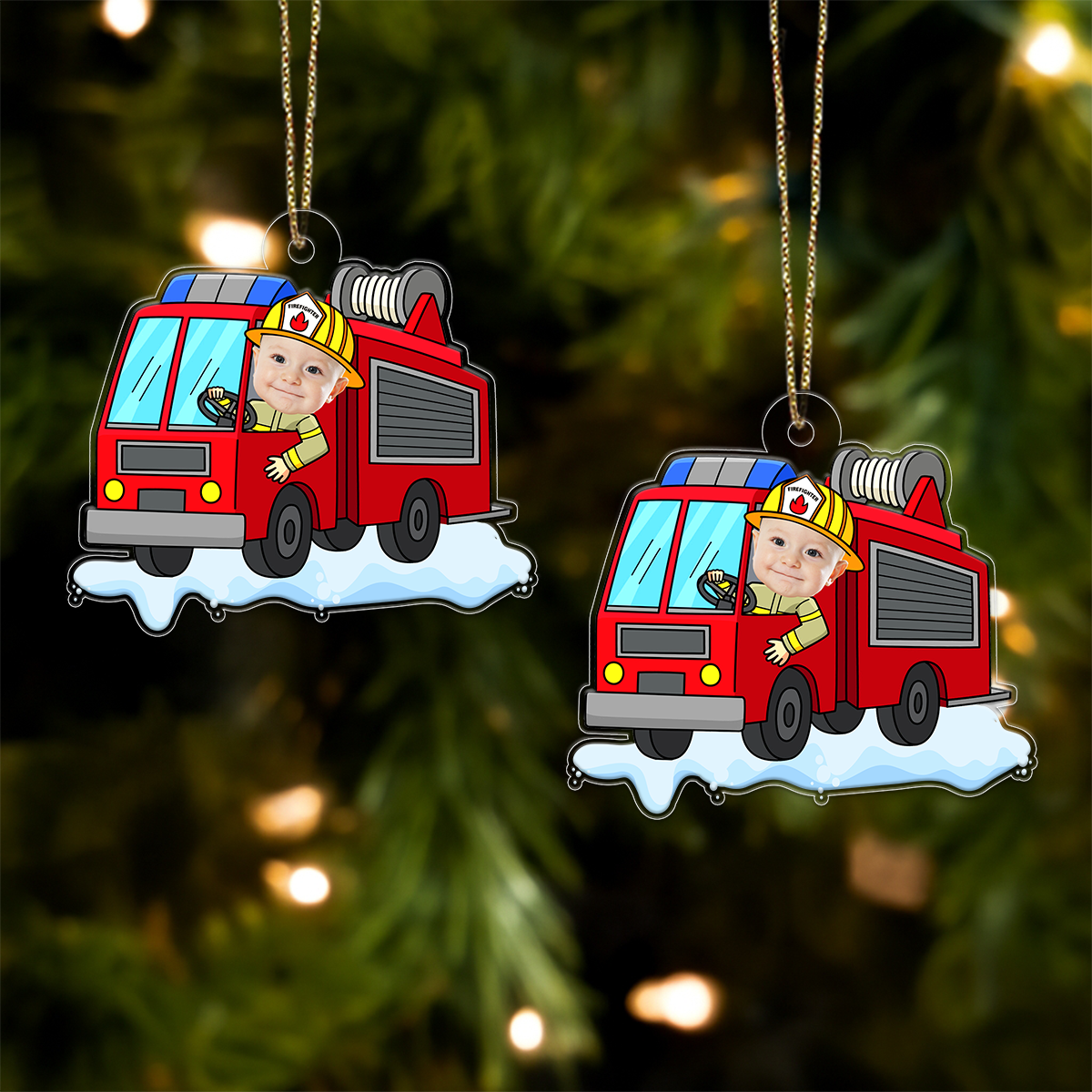 Personalized Baby Drive Fire Truck Gift For Firefighter