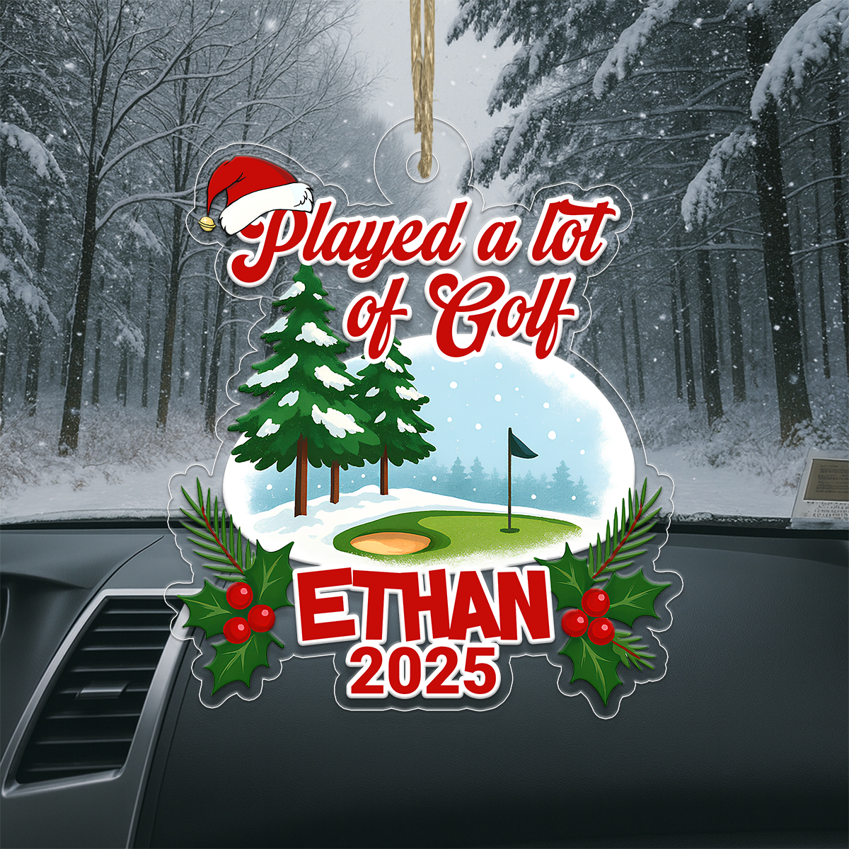 Custom Name Played A Lot Of Golf Acrylic Ornament Christmas Gift