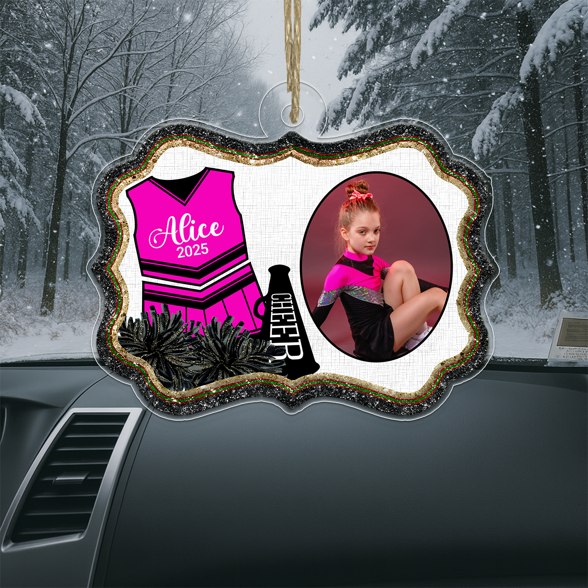 Custom Photo Cheer For Baby Girl Acrylic Ornament Christmas Gift