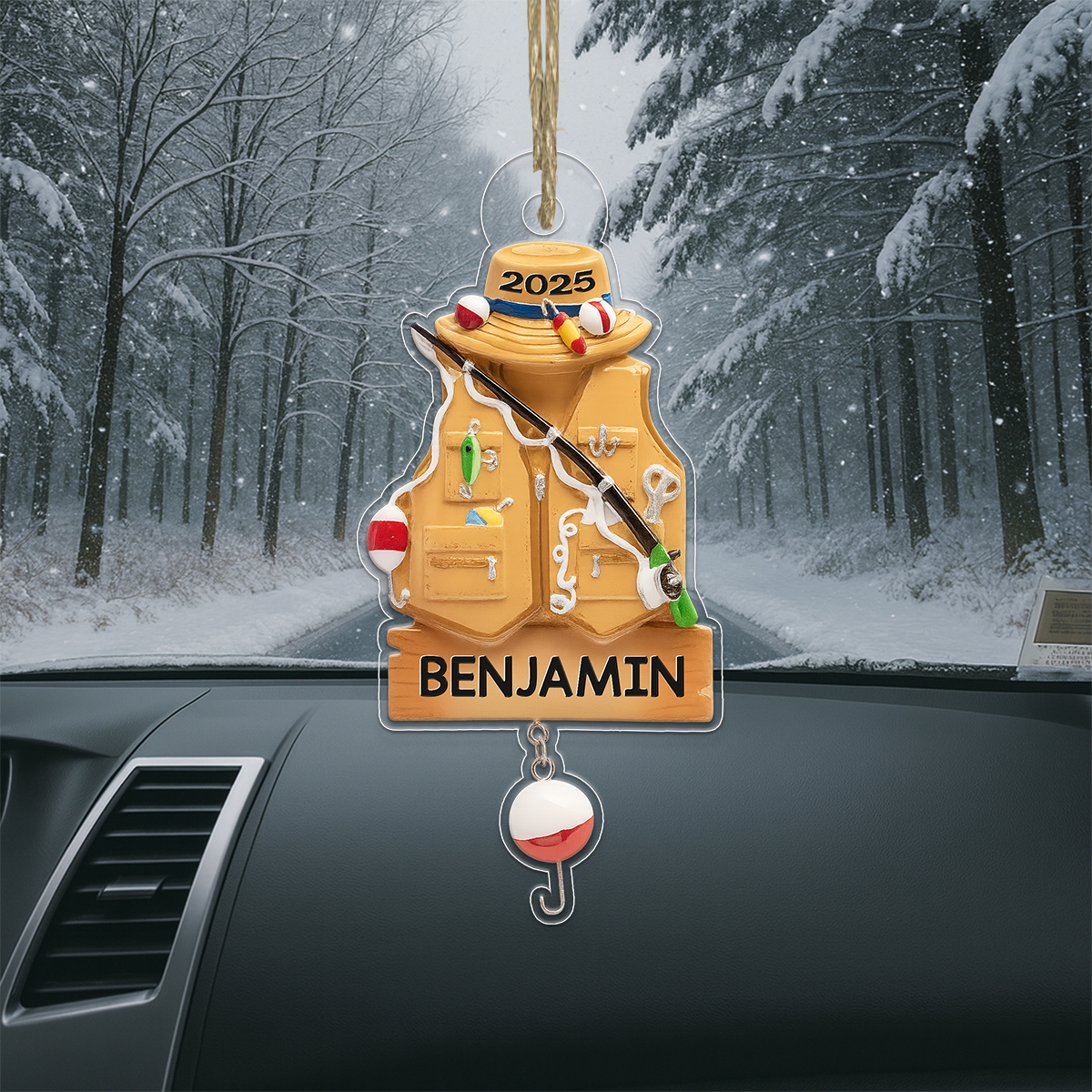 Custom Name Fishing Christmas Acrylic Ornament Christmas Gift