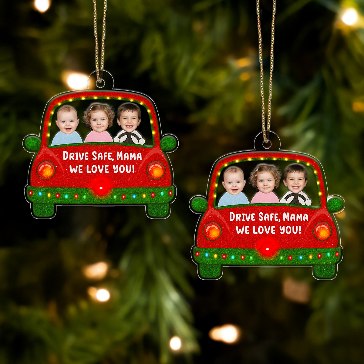 Custom Photo Kids Xmas Drive Safe