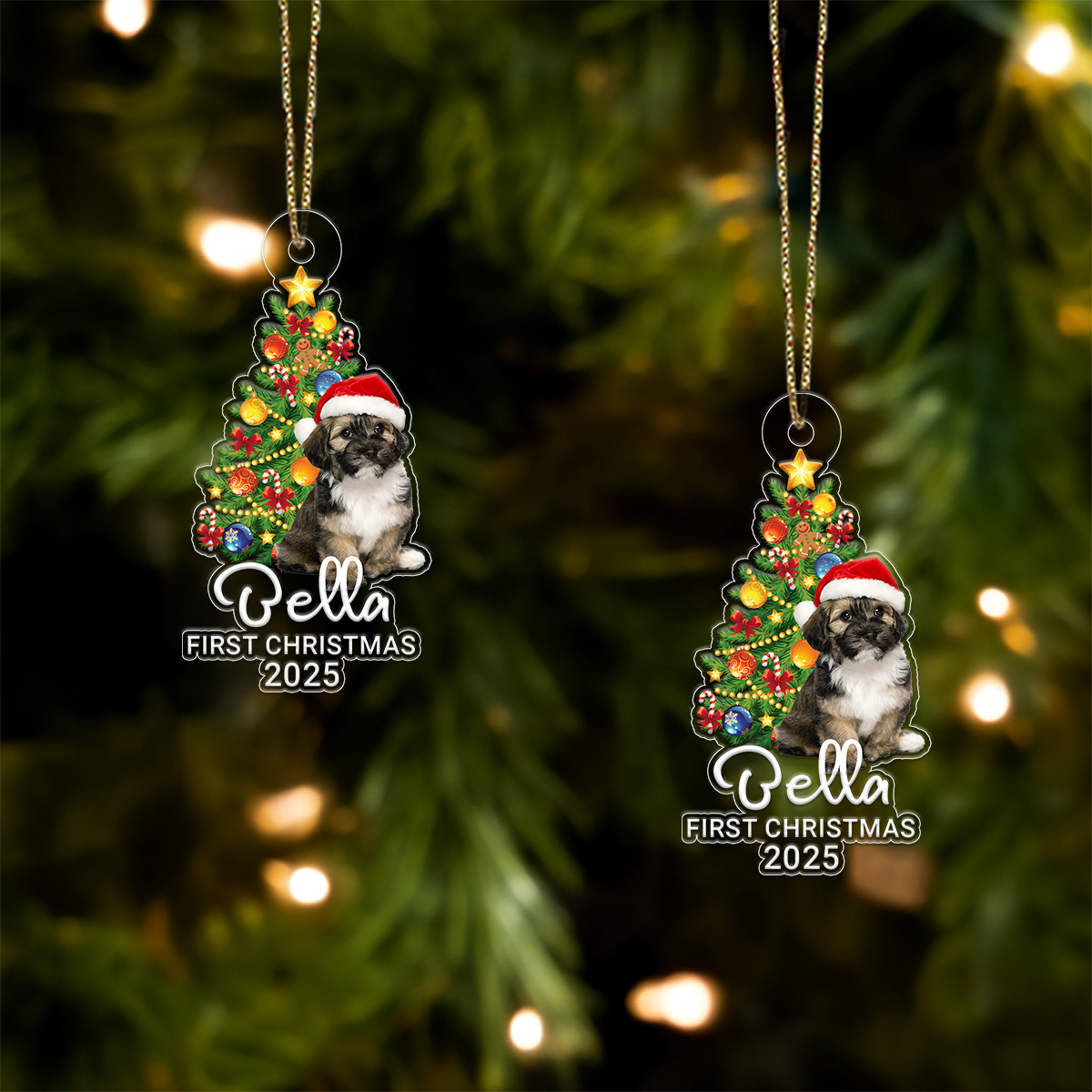 Custom Photo Dog Xmas First Christmas