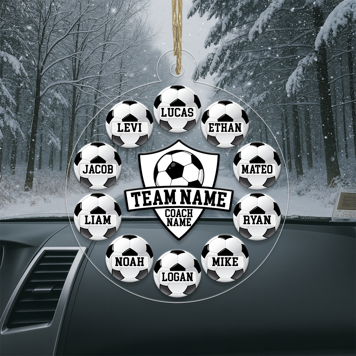 Custom Name Soccer Team Chritsmas Acrylic Ornament Christmas Gift