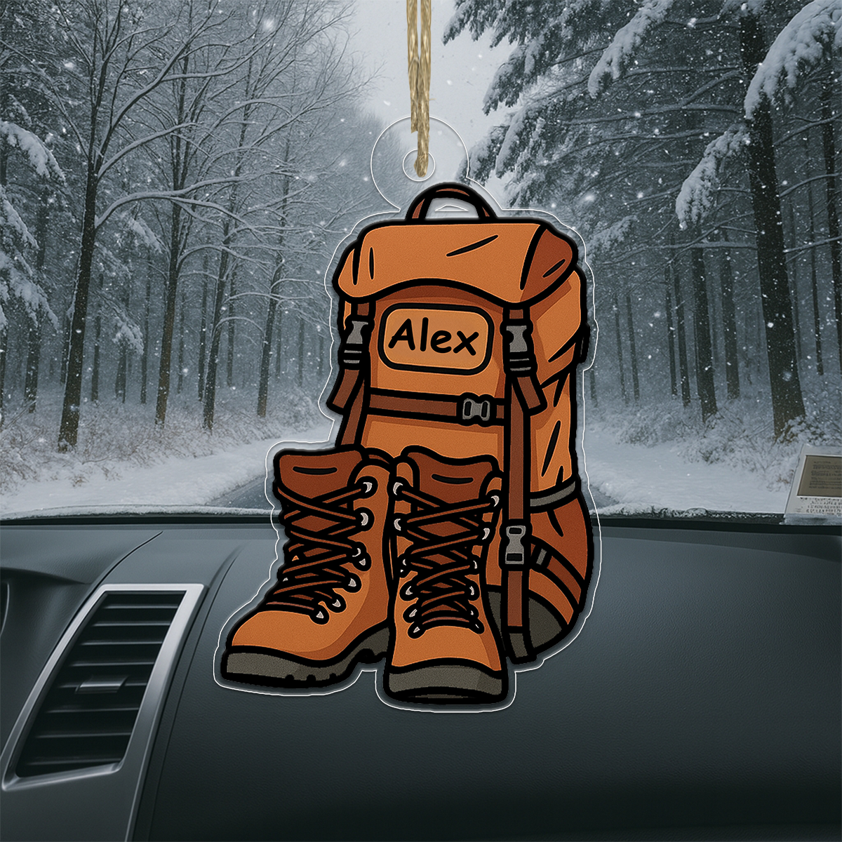 Personalized Hiking Bags Acrylic Ornament Christmas Gift