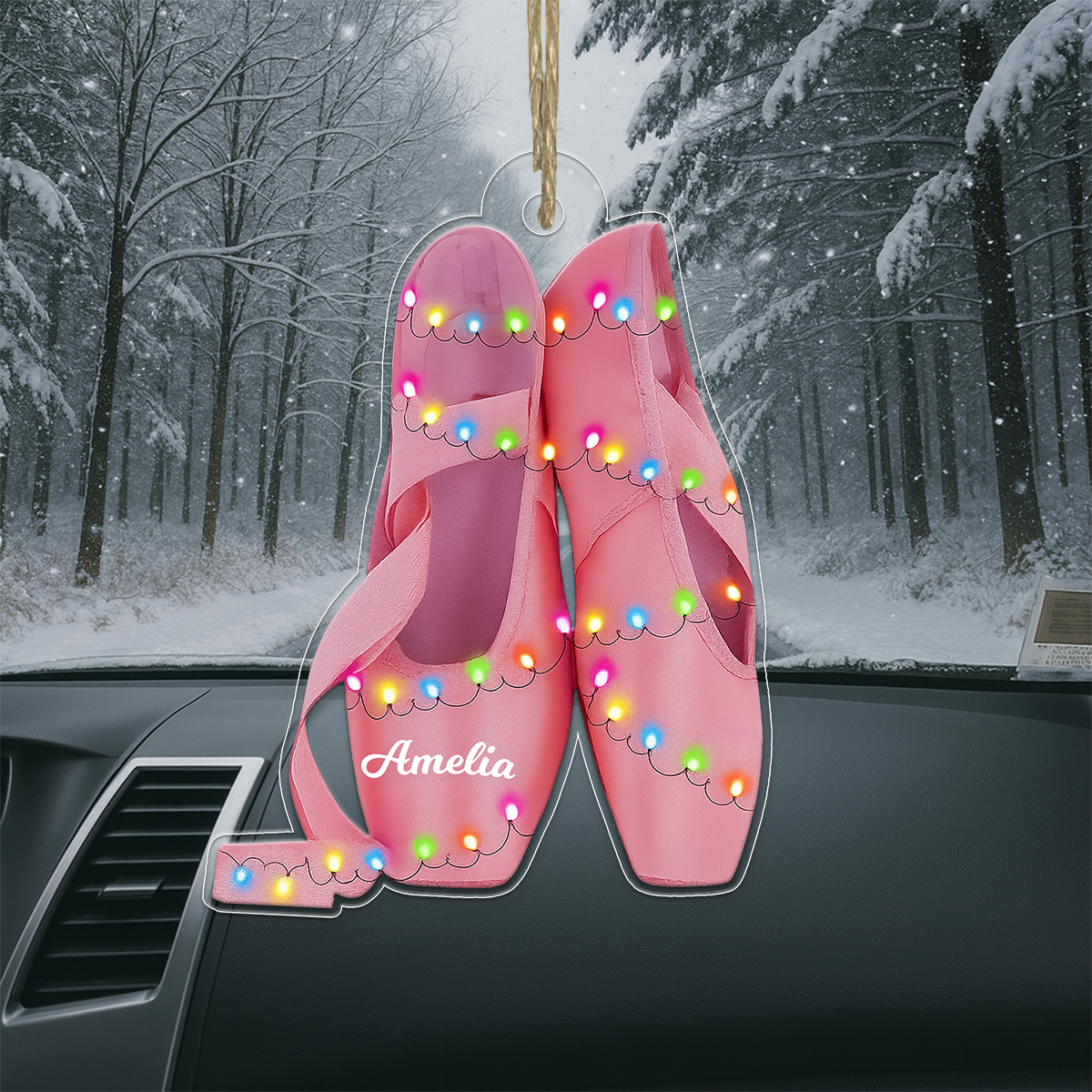 Custom Name Ballet Shoes Light Acrylic Ornament Christmas Gift