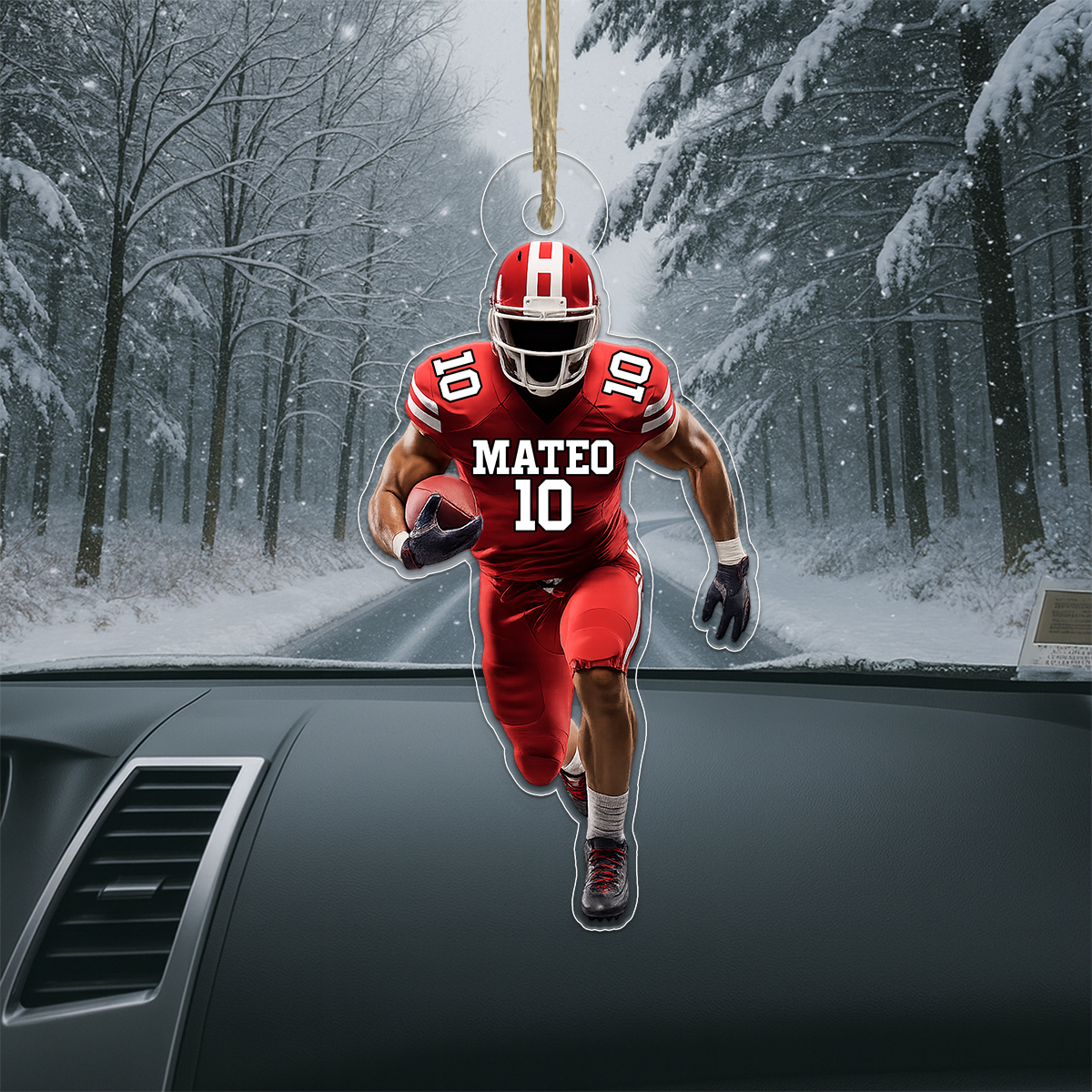 Custom Photo Football Player Acrylic Ornament Christmas Gift