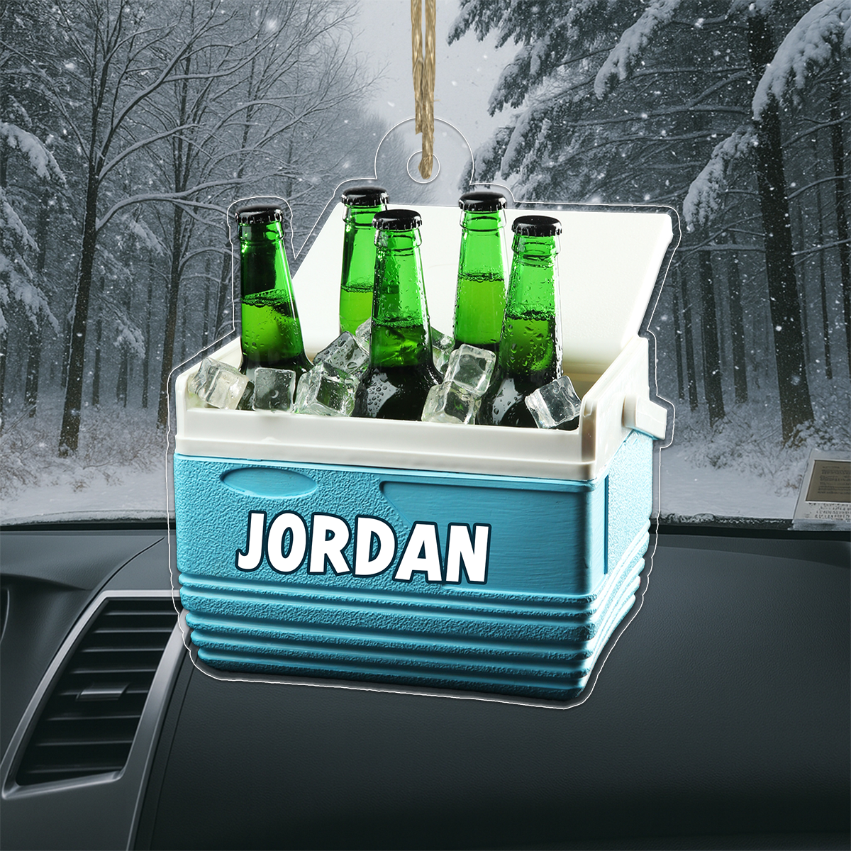 Custom Name Beer In Ice Bucket Acrylic Ornament Christmas Gift