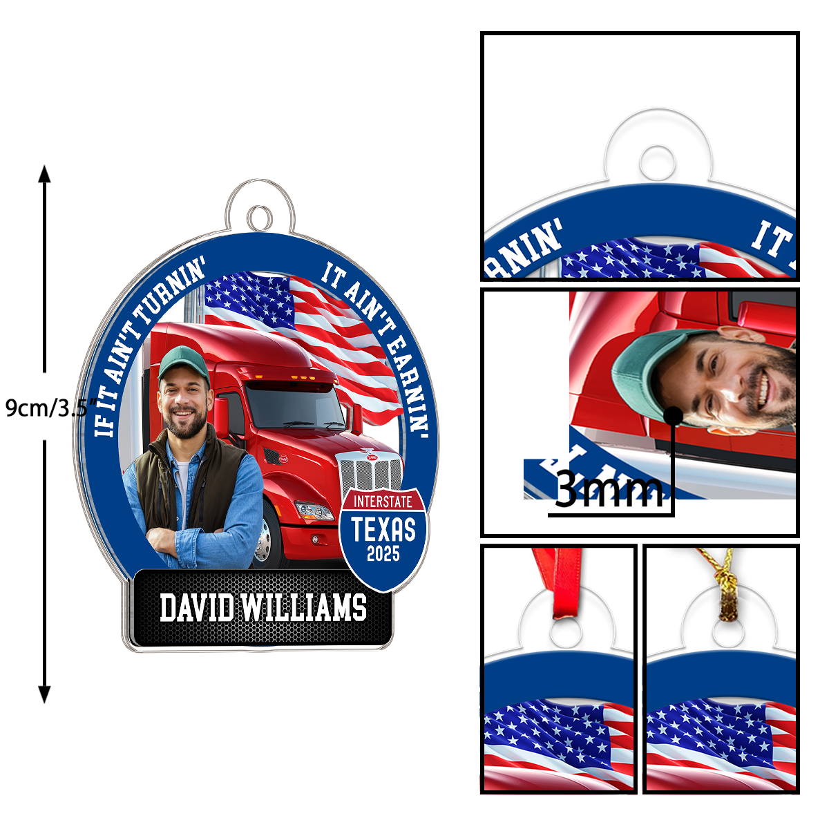 Custom Photo Trucker America Flag