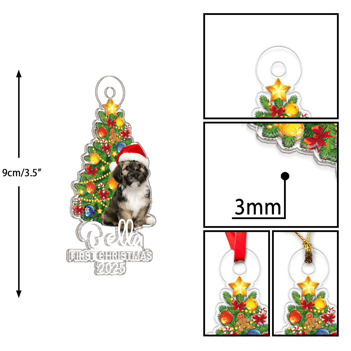 Custom Photo Dog Xmas First Christmas