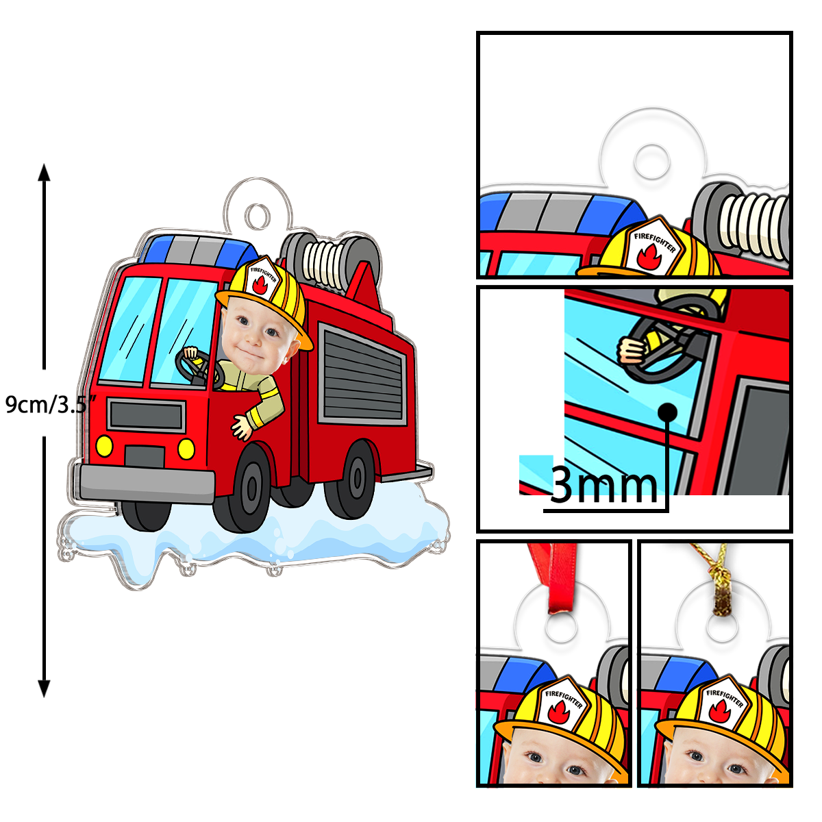 Personalized Baby Drive Fire Truck Gift For Firefighter