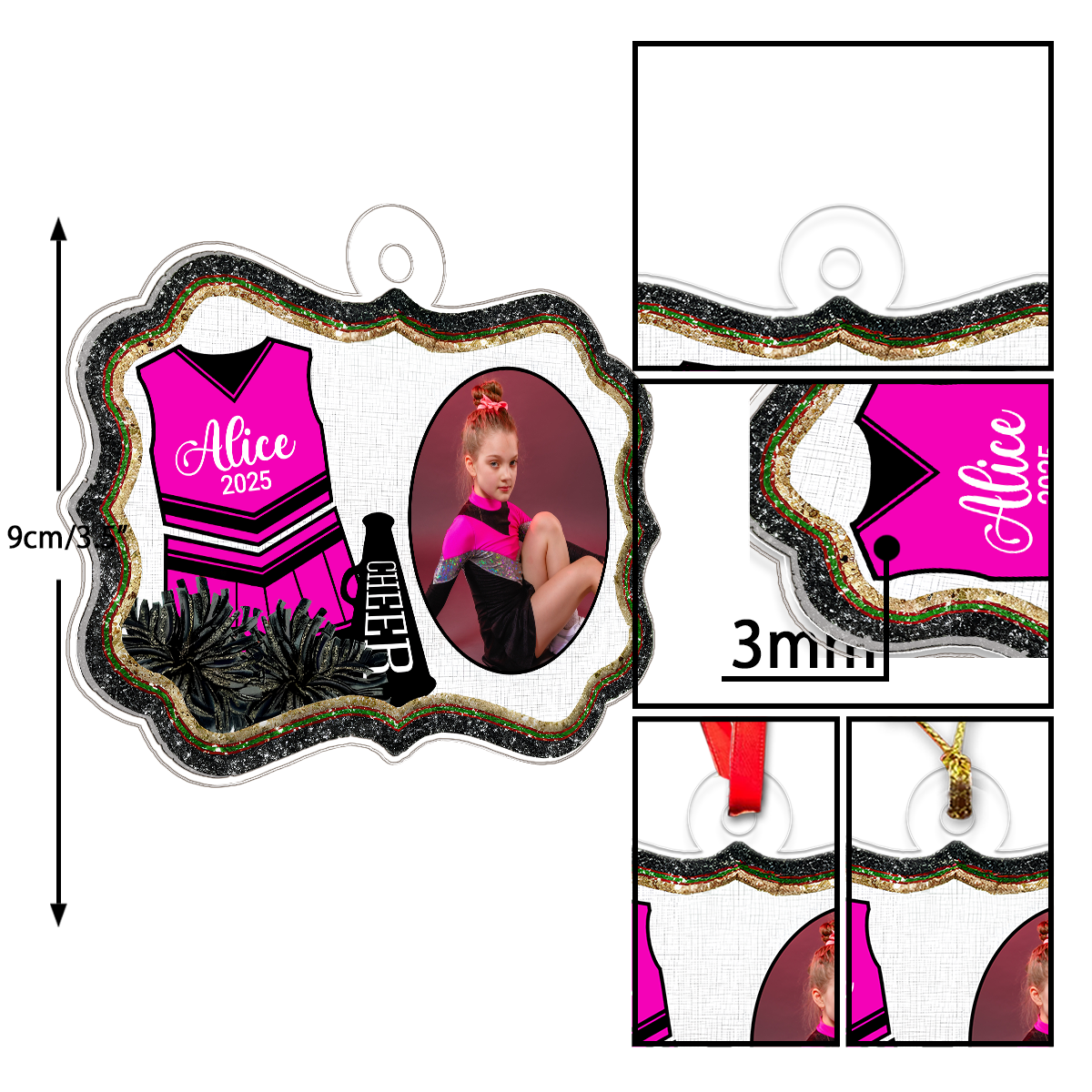 Custom Photo Cheer For Baby Girl Acrylic Ornament Christmas Gift