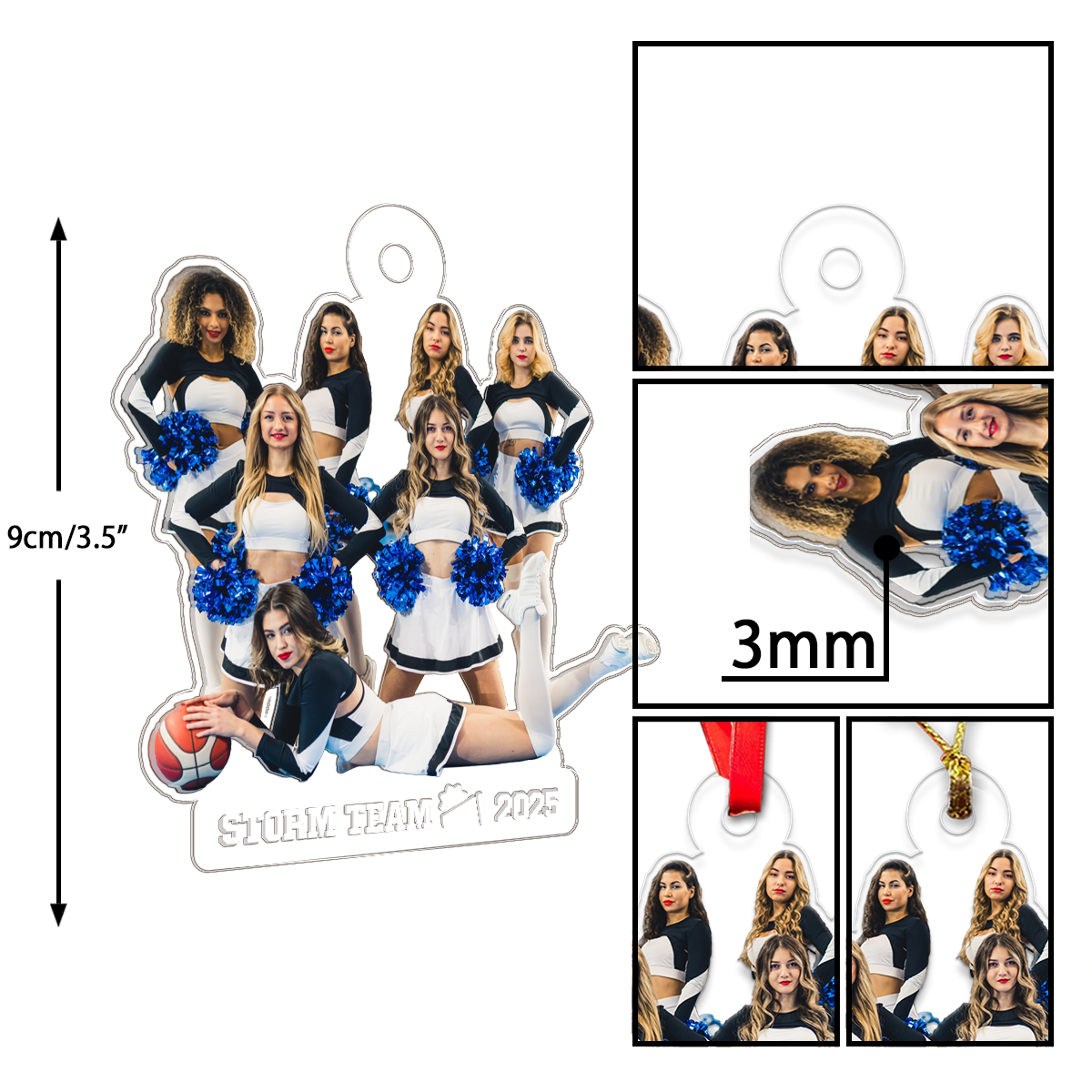 Custom Photo Cheerlead Team Acrylic Ornament Christmas Gift