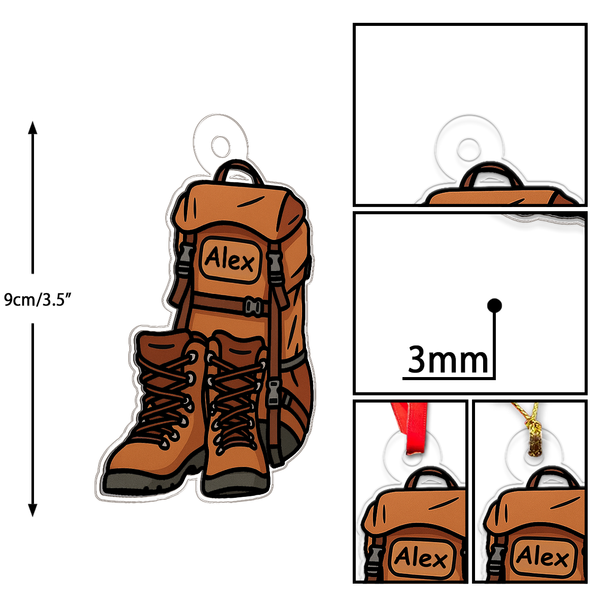 Personalized Hiking Bags Acrylic Ornament Christmas Gift