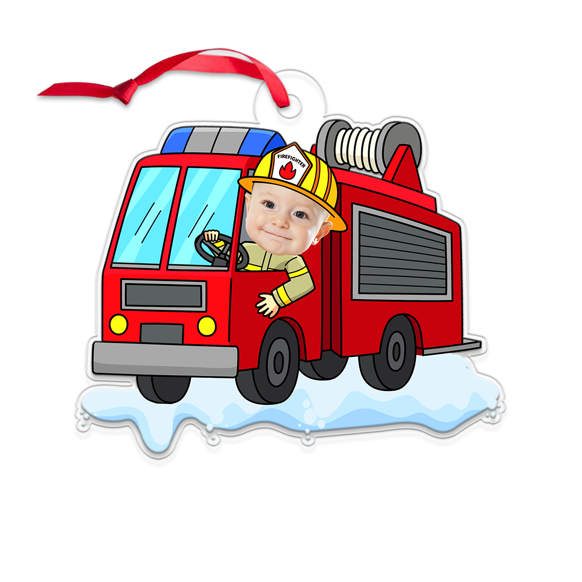 Personalized Baby Drive Fire Truck Gift For Firefighter