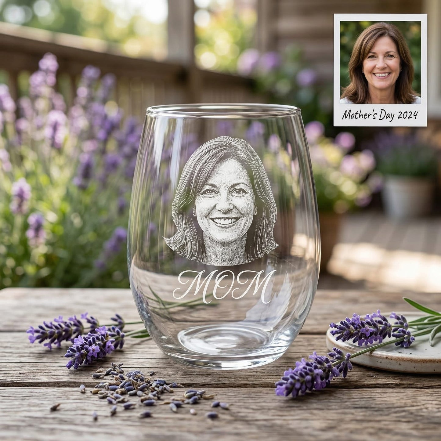 Custom Photo Mom Wine Glass | Personalized Mom Wine Glass | Gift For Mom | Mother's Day Gifts (Copy)