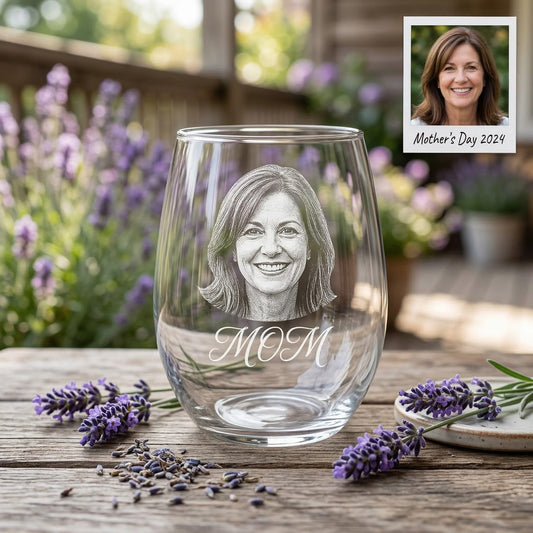 Custom Photo Mom Wine Glass | Personalized Mom Wine Glass | Gift For Mom | Mother's Day Gifts (Copy)