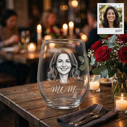 Custom Photo Mom Wine Glass | Personalized Mom Wine Glass | Gift For Mom | Mother's Day Gifts (Copy)
