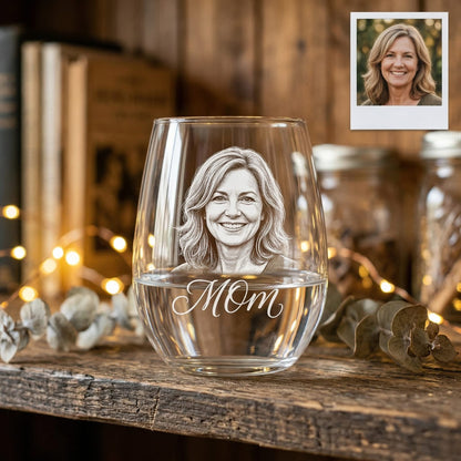 Custom Mom Wine Glass | Photo Mom Wine Glass | Gift For Mom | Mother's Day Gifts