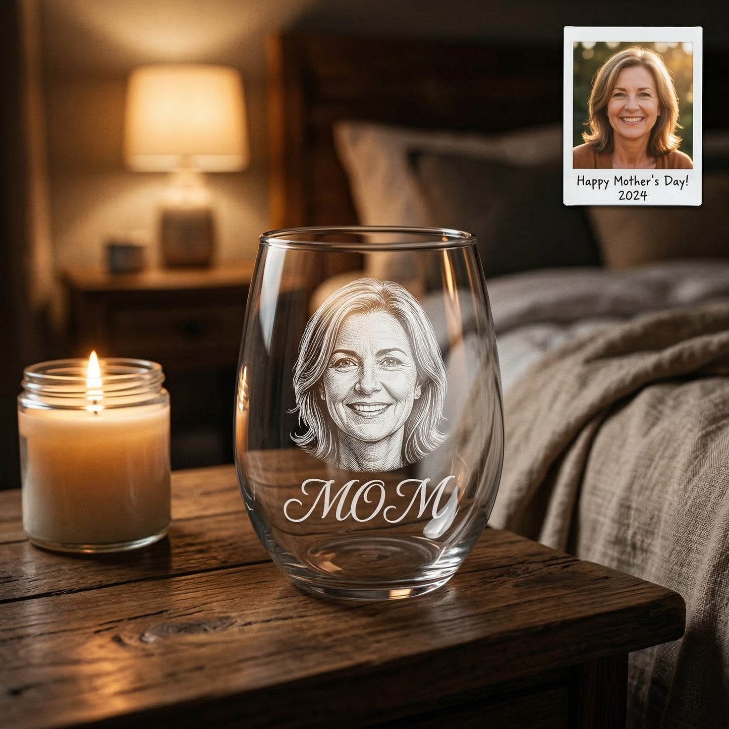 Custom Photo Mom Wine Glass | Personalized Mom Wine Glass | Gift For Mom | Mother's Day Gifts (Copy)
