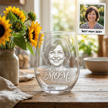Custom Photo Mom Wine Glass | Personalized Mom Wine Glass | Gift For Mom | Mother's Day Gifts (Copy)