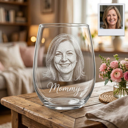 Custom Photo Mommy Wine Glass | Personalized Mom Wine Glass | Gift For Mom | Mother's Day Gifts