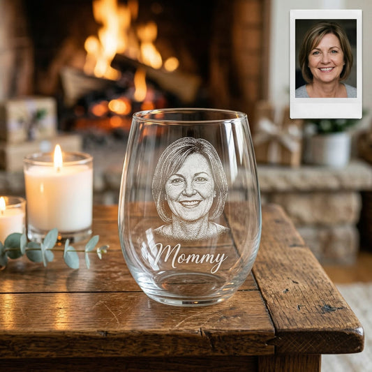 Custom Photo Mommy Wine Glass | Personalized Mom Wine Glass | Gift For Mom | Mother's Day Gifts