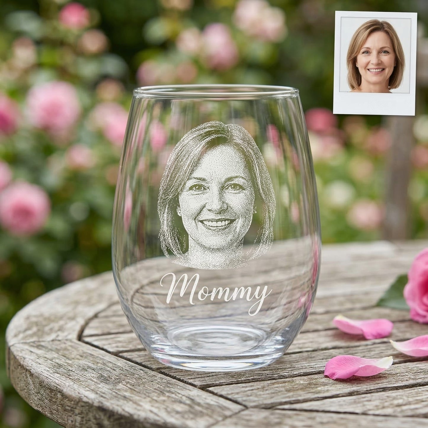 Custom Photo Mommy Wine Glass | Personalized Mom Wine Glass | Gift For Mom | Mother's Day Gifts