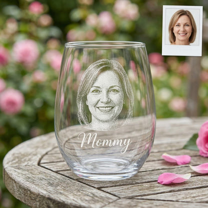 Custom Photo Mommy Wine Glass | Personalized Mom Wine Glass | Gift For Mom | Mother's Day Gifts