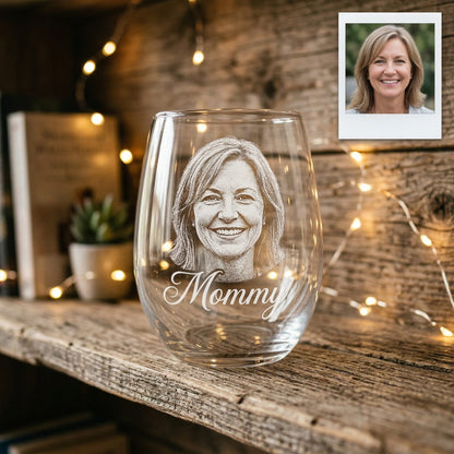 Custom Photo Mommy Wine Glass | Personalized Mom Wine Glass | Gift For Mom | Mother's Day Gifts