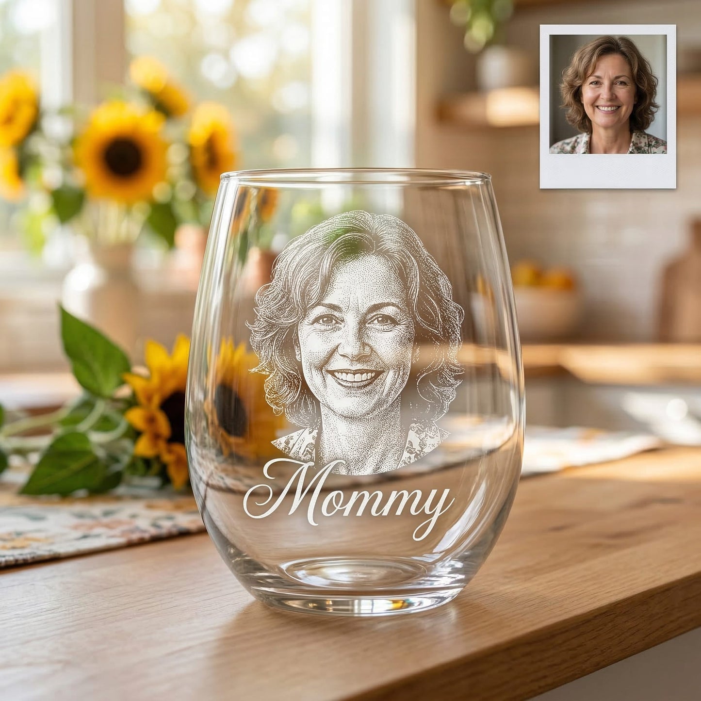 Custom Photo Mommy Wine Glass | Personalized Mom Wine Glass | Gift For Mom | Mother's Day Gifts