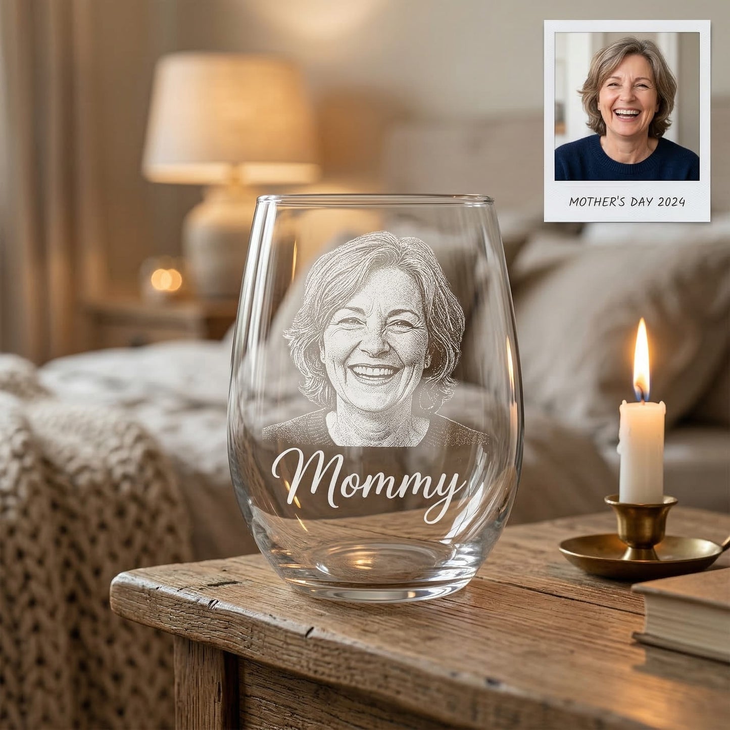 Custom Photo Mommy Wine Glass | Personalized Mom Wine Glass | Gift For Mom | Mother's Day Gifts