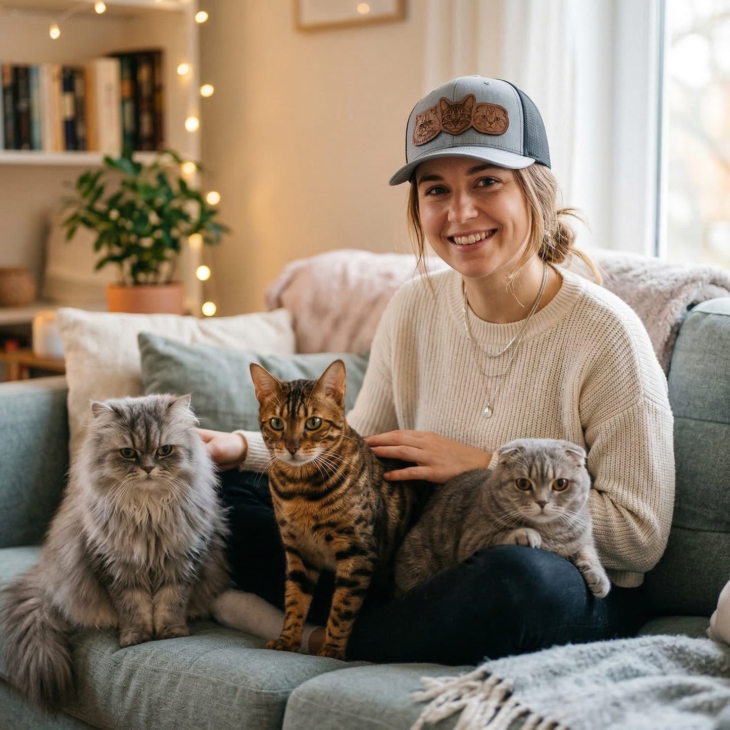Custom Cat Photo Trucker Hat – Photo Cat Hat | Cat Memorial Gifts | Gift For Cat Lovers