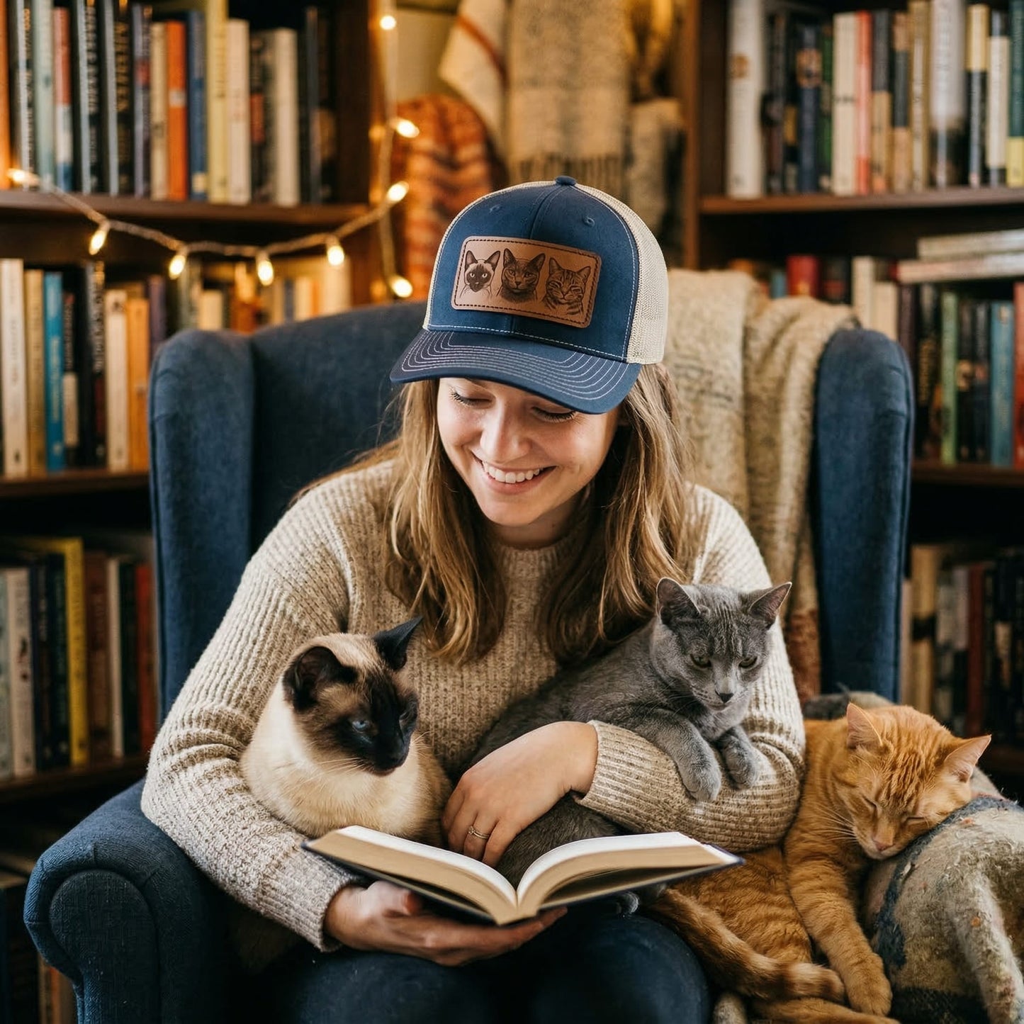 Custom Cat Photo Trucker Hat – Photo Cat Hat | Cat Memorial Gifts | Gift For Cat Lovers