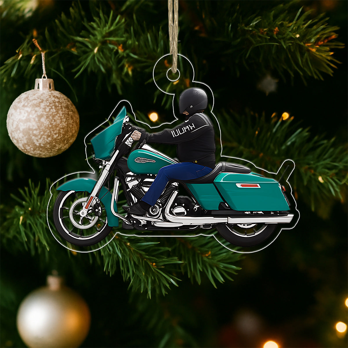 Personalized Biker Street Glide Motorcycle Christmas 1 Acrylic Ornament Christmas Gift