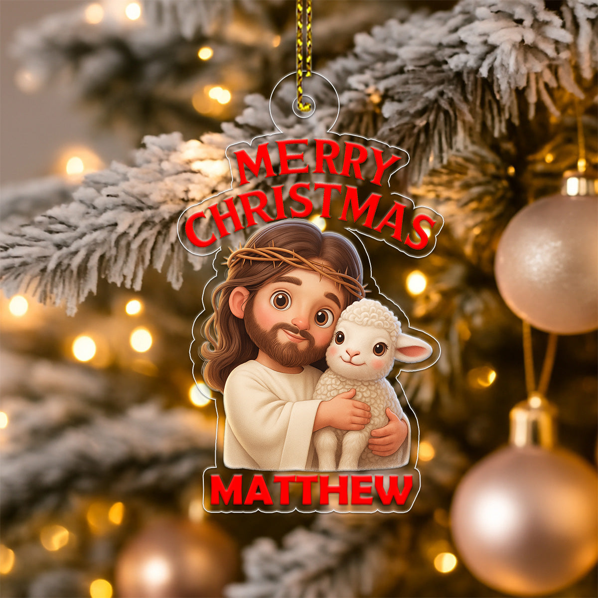 Personalized Christian Custom Name Acrylic Ornament Christmas Gift