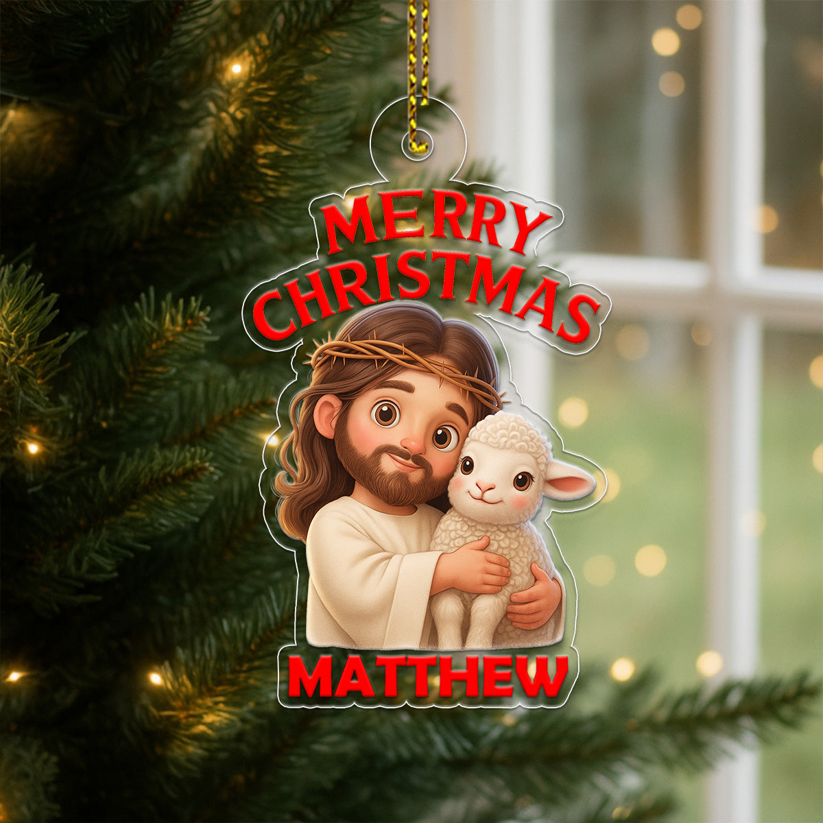 Personalized Christian Custom Name Acrylic Ornament Christmas Gift