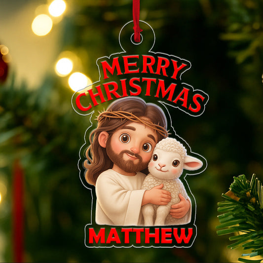 Personalized Christian Custom Name Acrylic Ornament Christmas Gift