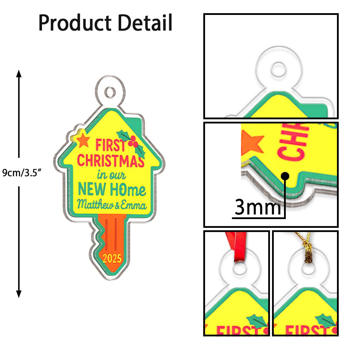 Personalized First Christmas In New Home Ornament, Custom Housewarming Ornament, New Home Gift, Couple Christmas Ornament, Holiday Keepsake