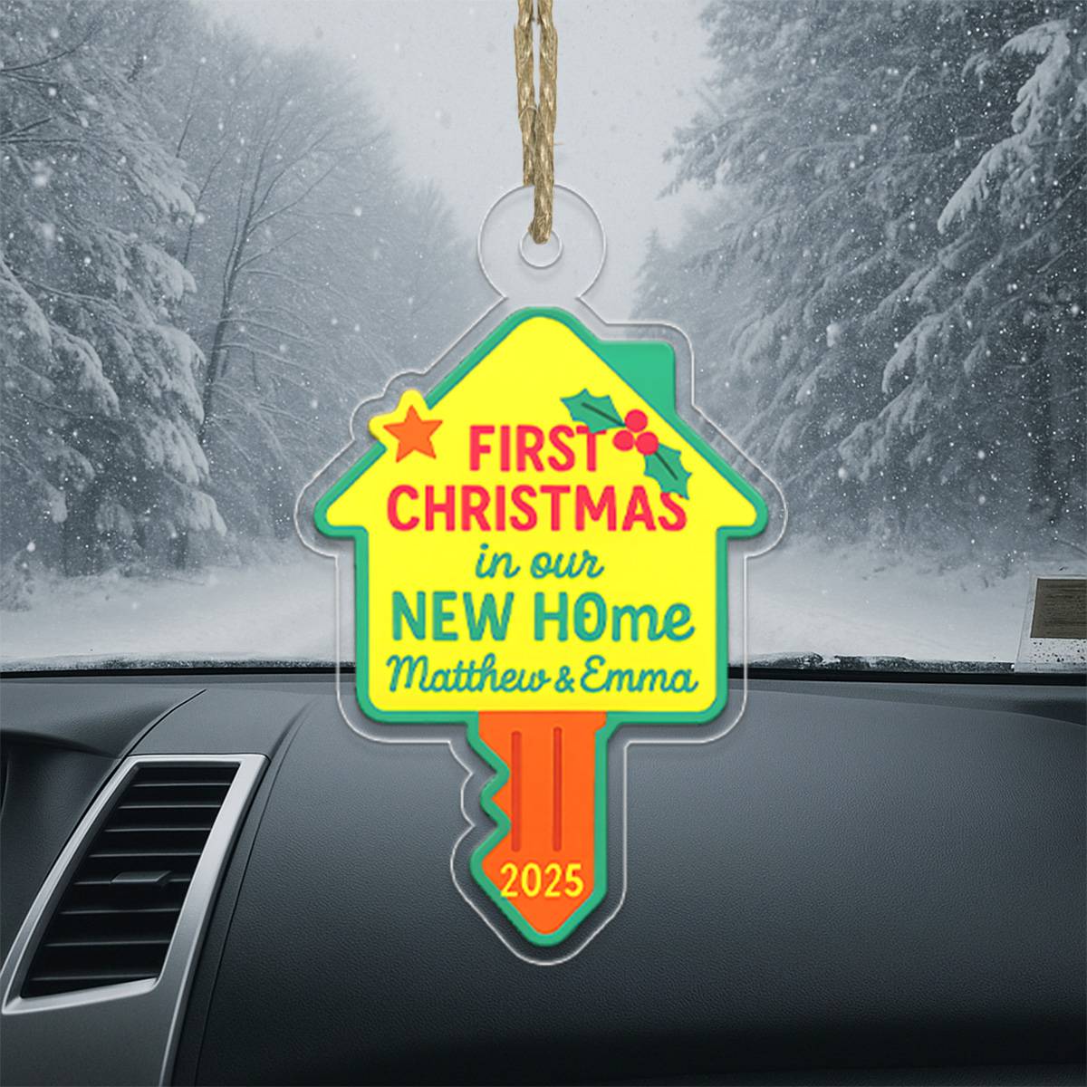 Personalized First Christmas In New Home Ornament, Custom Housewarming Ornament, New Home Gift, Couple Christmas Ornament, Holiday Keepsake