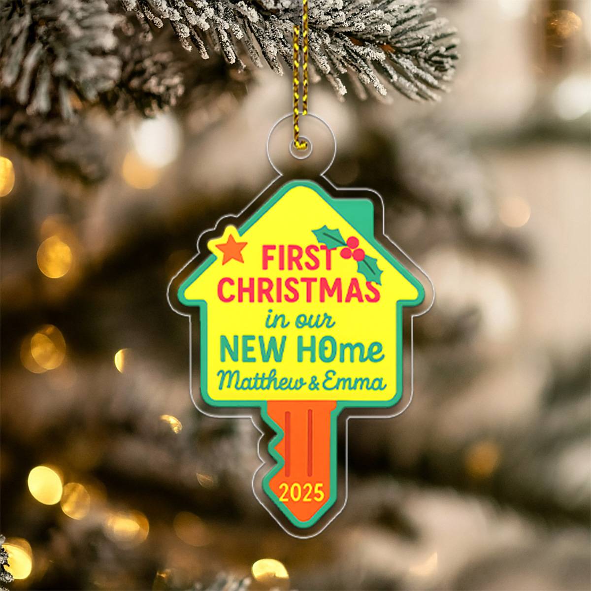 Personalized First Christmas In New Home Ornament, Custom Housewarming Ornament, New Home Gift, Couple Christmas Ornament, Holiday Keepsake