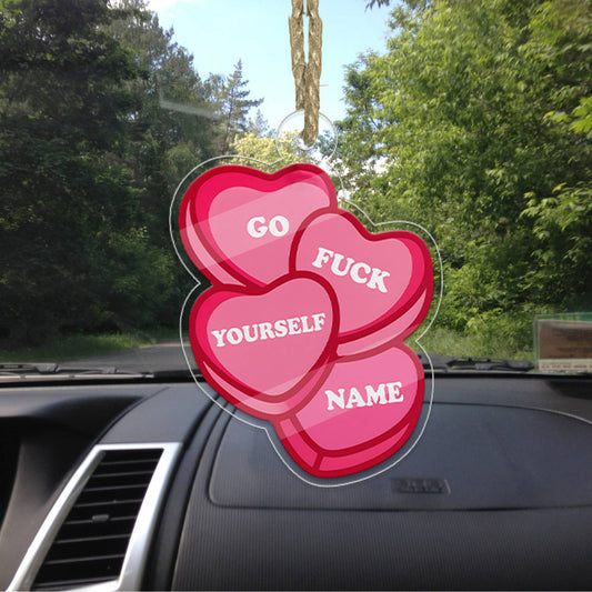 Personalized Go Yourself Sweet Candy Hearts Acrylic Ornament, Funny Adult Humor Christmas Ornament, Holiday Joke Decoration