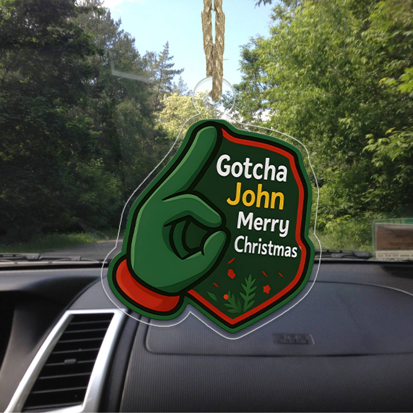 Personalized OK Gotcha Hand Funny Acrylic Ornament, Gift For Friends, Funny Ornament Gift, Funny Gift