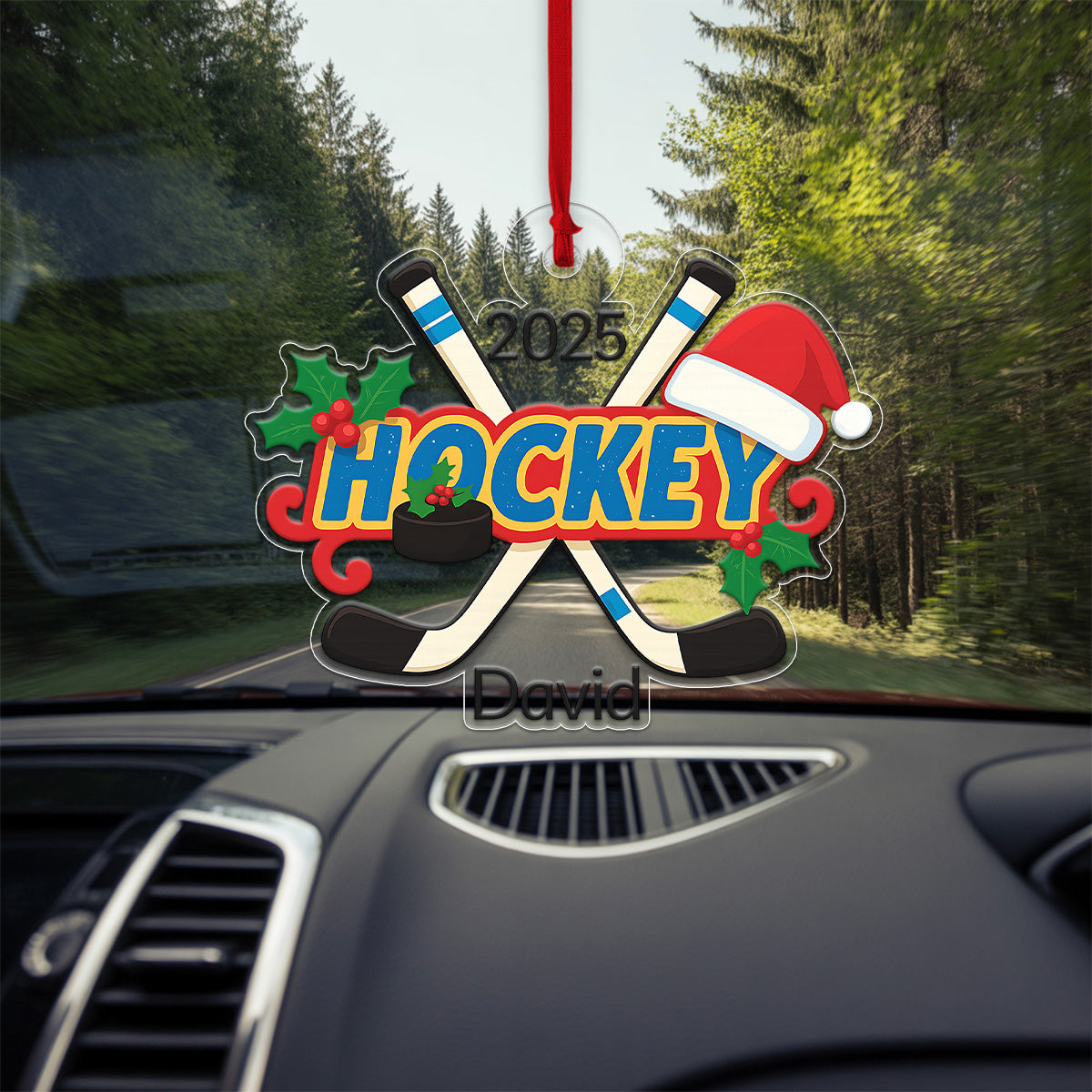 Personalized Name Hockey Acrylic Ornament Christmas Gift