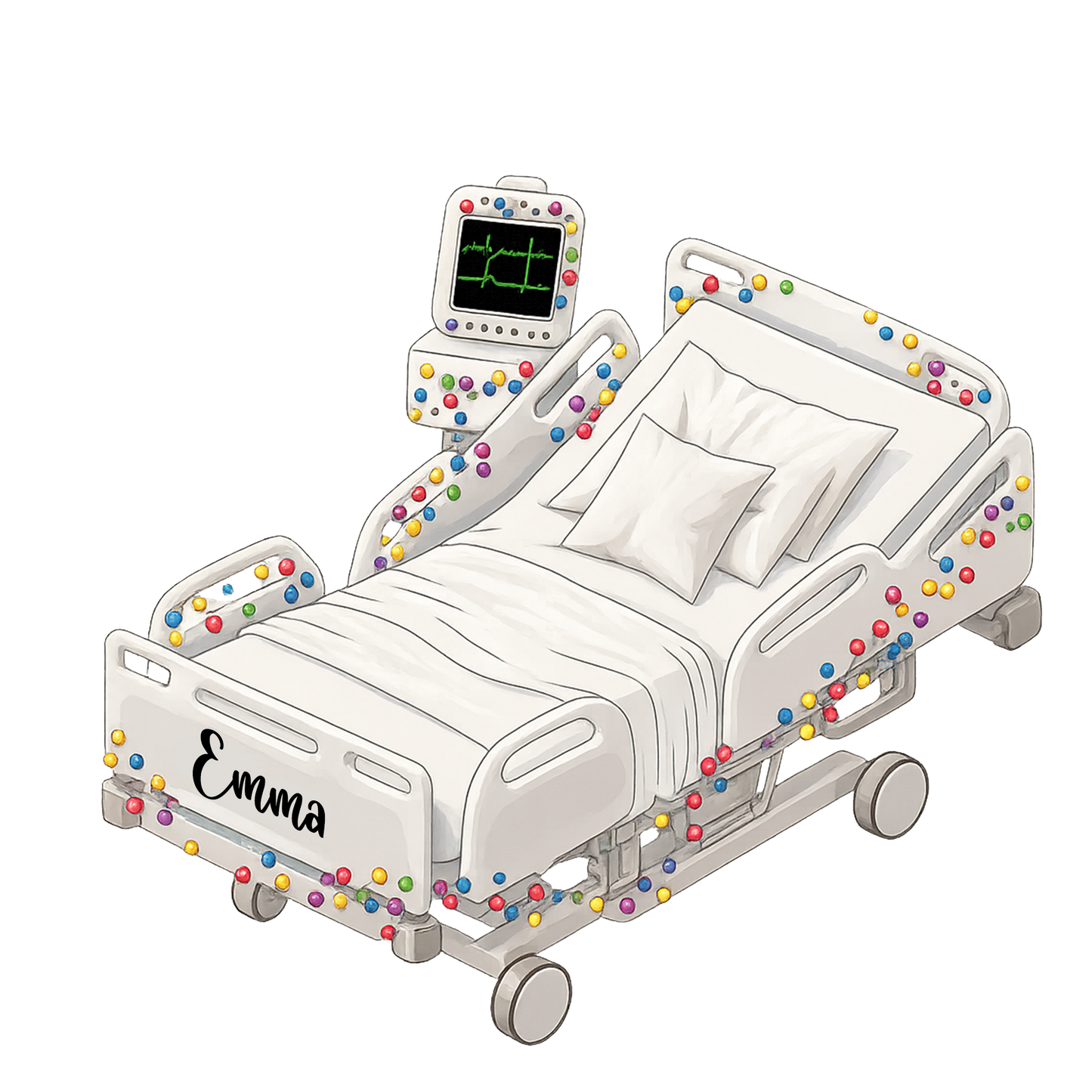 Personalized Name Hospital Bed Gift For Doctor, Nurse