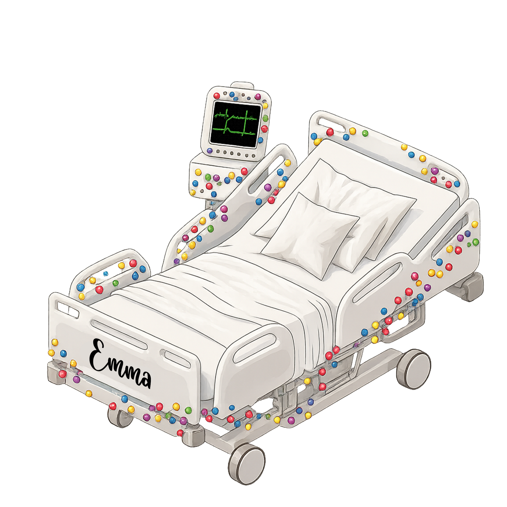 Personalized Name Hospital Bed Gift For Doctor, Nurse