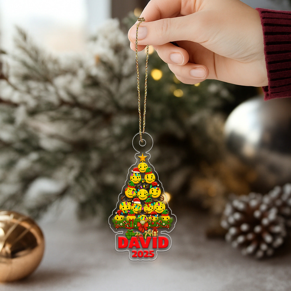 Personalized Pickleball Xmas 2025 Acrylic Ornament Christmas Gift