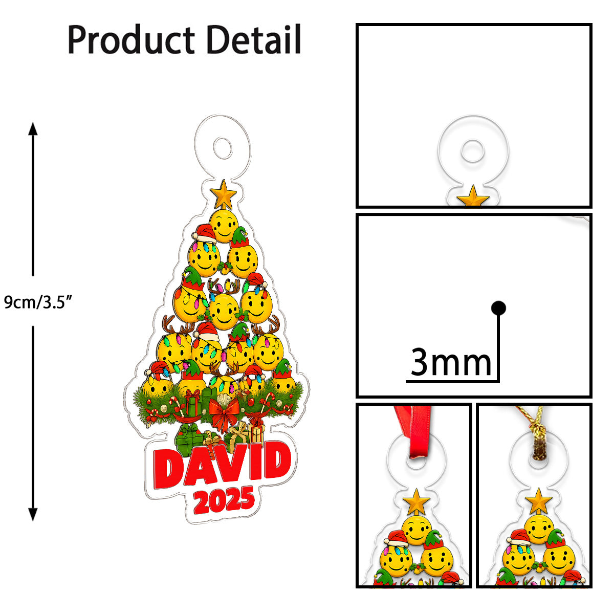 Personalized Pickleball Xmas 2025 Acrylic Ornament Christmas Gift