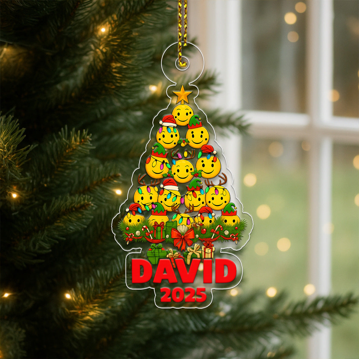 Personalized Pickleball Xmas 2025 Acrylic Ornament Christmas Gift