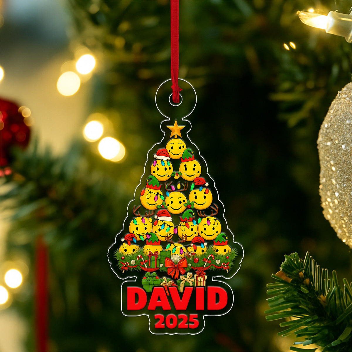 Personalized Pickleball Xmas 2025 Acrylic Ornament Christmas Gift